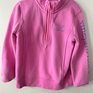Vineyard Vines Kids Pink Quarter-Zip Sweatshirt